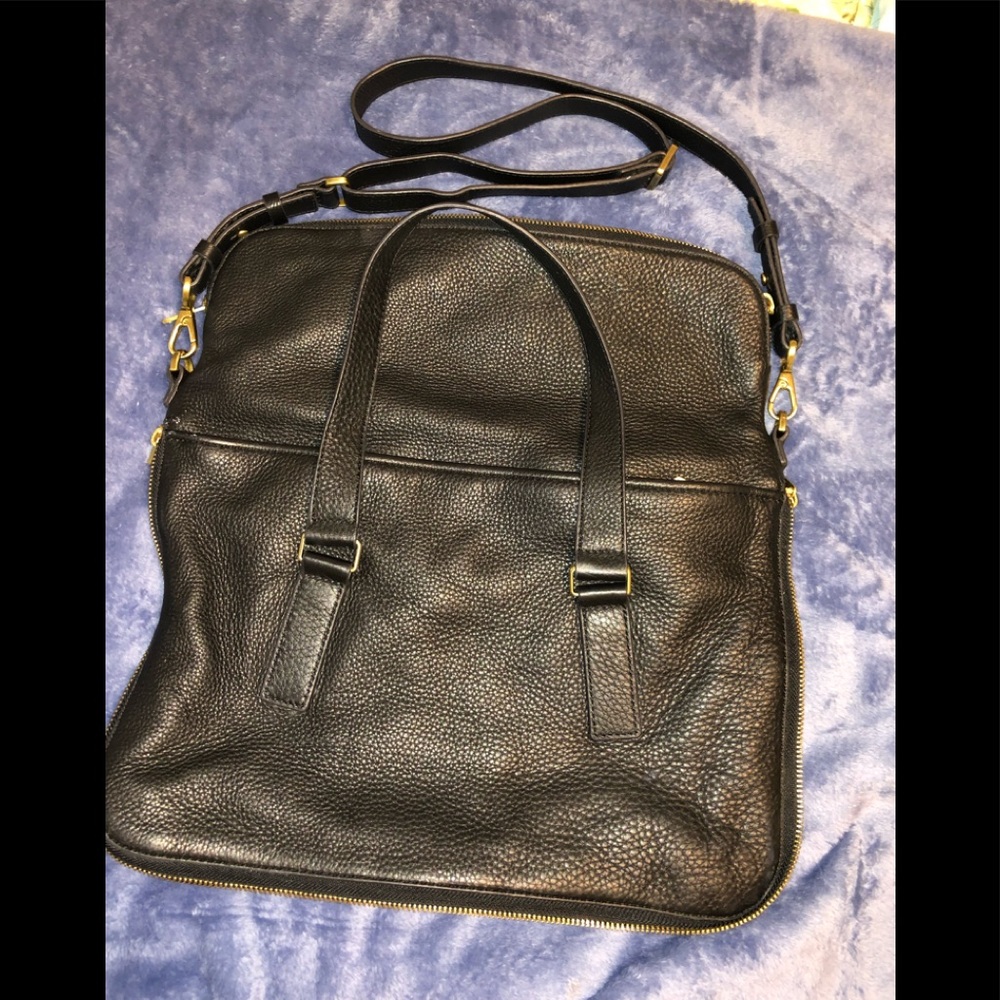 FOSSIL Black Leather Fossil Briefpurse